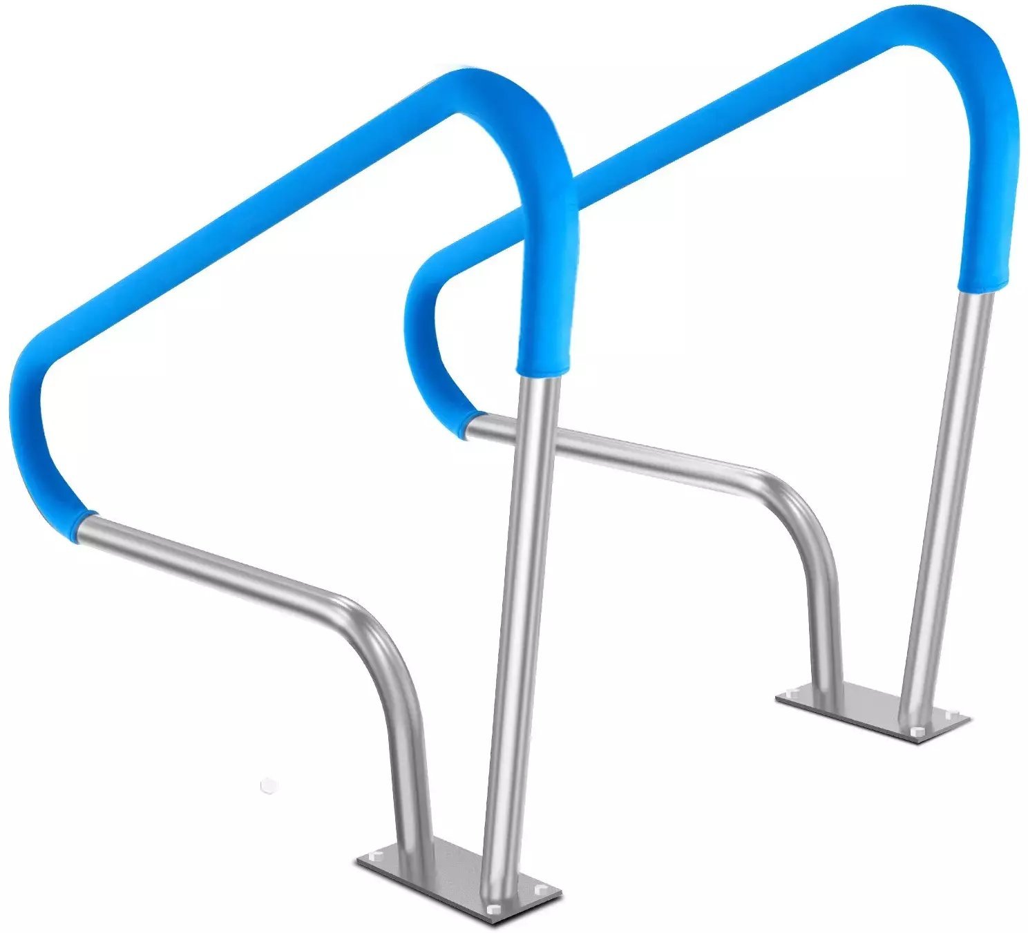 Poręcz basenowa 2 szt 90x122 cm stal nierdzewna z podstawą do basenu i SPA