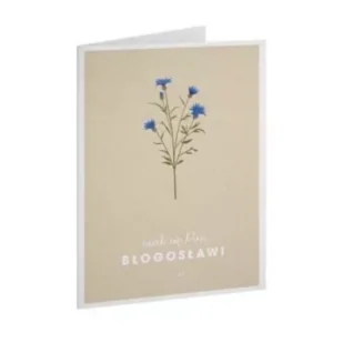 Kartka Dobro - Niech Cię Pan - niebieski kwiatek - Kartki okolicznościowe i zaproszenia - miniaturka - grafika 1