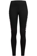 Legginsy - Lonsdale Damskie legginsy Clashmore, czarny/fioletowy, XXL - miniaturka - grafika 1