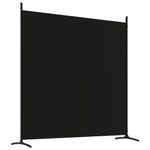 Lumarko Parawan 4-panelowy, czarny, 698x180 cm, tkanina! - Parawany - miniaturka - grafika 7