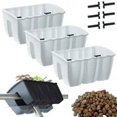 Donice - 3x Skrzynka na balustradę DCRO400, Doniczka balkonowa + keramzyt 5l - miniaturka - grafika 1