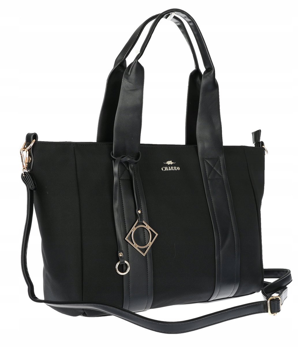 Torebka Damska Shopperka Pojemna Duża A4 Modna Torba kuferek CH339 Czarna