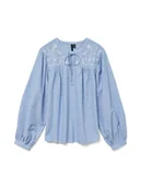 Bluzki damskie - Vero Moda Bluzka w kolorze błękitnym - miniaturka - grafika 1