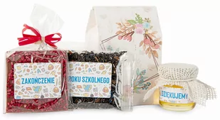 Zestaw na prezent dla nauczyciela herbata, czekolada, miodek - box zakończenie roku - Zestawy upominkowe - miniaturka - grafika 1