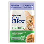 Mokra karma dla kotów - CAT CHOW Sterilised Karma dla kotów z jagnięciną i zieloną fasolką w sosie 26x85g - miniaturka - grafika 1