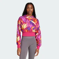 Bluzy sportowe damskie - Bluza z kapturem adidas x FARM - miniaturka - grafika 1