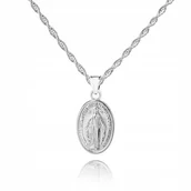 Łańcuszki - 925 Srebrny łańcuszek medalik DEDYKACJA 50cm S1M17 - miniaturka - grafika 1