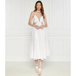 Michael Kors Sukienka CUT OUT RING DRESS | z dodatkiem jedwabiu - Sukienki - miniaturka - grafika 1