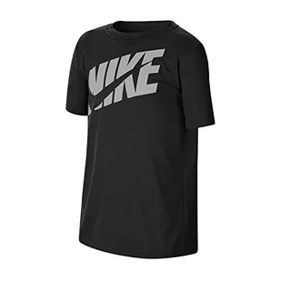 Nike chłopięcy T-shirt B Nk Hbr+ Perf Top Ss czarny Black/(Lt Smoke Grey) X-S - Koszulki i topy damskie - miniaturka - grafika 1