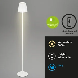 Briloner Akumulatorowa lampa podłogowa LED Kiki, 2 700 K, biała - Lampy stojące - miniaturka - grafika 4