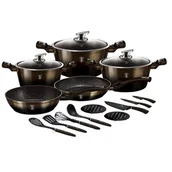 Zestawy garnków i patelni - Zestaw garnków 17 el. BerlingerHaus Shiny Black BH-7146 - miniaturka - grafika 1