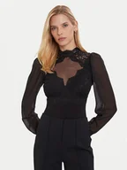 Bluzki damskie - Morgan Bluzka 252-TRIBO Czarny Slim Fit - miniaturka - grafika 1