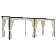 Altany ogrodowe - vidaXL Altana ogrodowa z zasłonami, 3 x 6 m, kremowa, stal 48054 - miniaturka - grafika 1