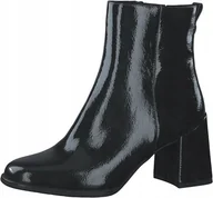 Botki damskie - MARCO TOZZI BOTKI DAMSKIE CZARNE NA OBCASIE 39 JJB - miniaturka - grafika 1