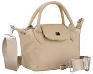 Torebki damskie - Torebka damska na ramię lub do ręki PETERSON mała listonoszka miejska na suwak modna beżowa - miniaturka - grafika 1