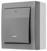 Wyłączniki światła i elektryczne - Simon Aquaclick Łącznik dwubiegunowy z podświetleniem, 10 AX, 250 V szary ACW2L/16 - miniaturka - grafika 1