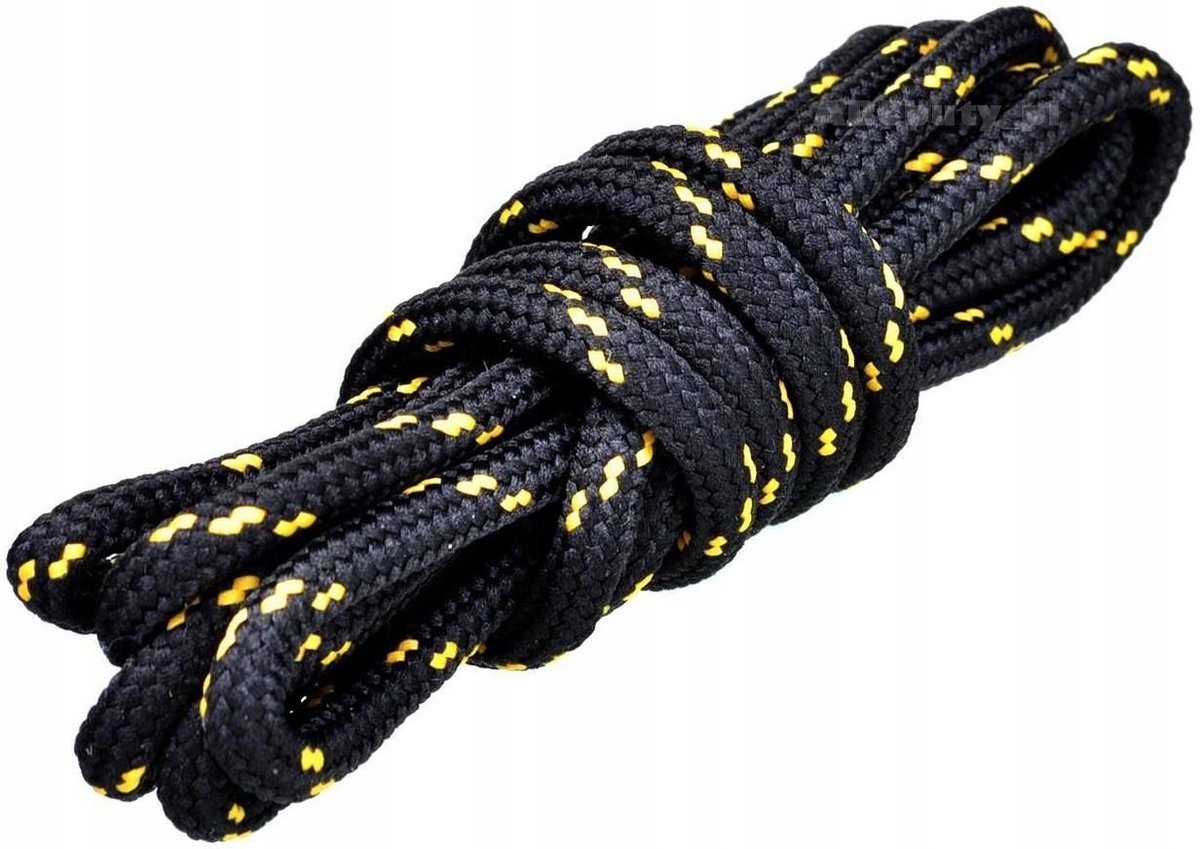 CZARNE + ŻÓŁTE paski Sznurówki do Butów Outdoor Adidasów Sznurowadła 75 cm