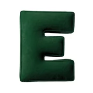 Dekoracje domu - Poduszka literka E, butelkowa zieleń, 30x40cm, Posh Velvet - miniaturka - grafika 1