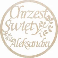 Dekoracje domu - Koło Obręcz Z Imieniem Chrzest Święty Dekoracja - miniaturka - grafika 1