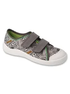 Kapcie damskie - Chłopięce kapcie z nadrukiem szare Befado - miniaturka - grafika 1