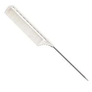 Y.S. Park, grzebień z metalowym szpikulcem, model 112, biały - Szczotki i grzebienie do włosów - miniaturka - grafika 1