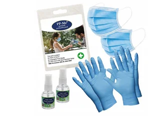 NoName Zestaw 6w1 2x Maseczka 2x Rękawiczki 2x Płyn Do Dezynfekcji SB6021 - Maseczki ochronne i antywirusowe - miniaturka - grafika 1