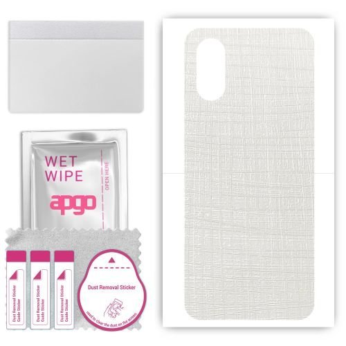 folia naklejka skórka strukturalna na TYŁ do Sony Xperia 1 VI - Tkanina Biała - apgo SKINS