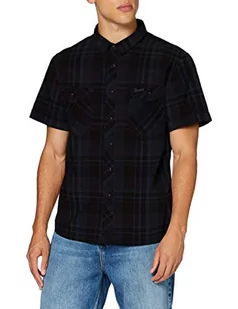 Brandit ROADSTAR koszula z krótkim rękawem, koszula rekreacyjna, w kratkę, męska koszula z drewnianym futerałem, czarny i niebieski #, 3XL - Koszule męskie - miniaturka - grafika 1