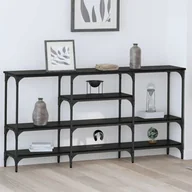Konsole i sekretarzyki - vidaXL Konsola Czarny dąb 160 x 29 x 80 cm Materiał drewnopochodny - miniaturka - grafika 1