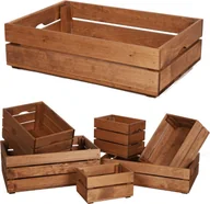 Pojemniki przemysłowe - Wamar-Sosenka Drewniana Skrzynia 16,5x60x40 cm Brązowa Olejowana Szlifowana Drewno sosnowe 37 litrów - miniaturka - grafika 1