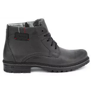 Buty męskie trzewiki zimowe skóra J35S szare - Polbut - Buty zimowe męskie - miniaturka - grafika 1