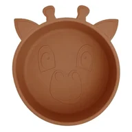 Miseczki i talerzyki dla dzieci - Nuuroo silikonowa miseczka głęboka GIRAF Caramel Cafe - miniaturka - grafika 1