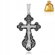 Biżuteria dla dzieci - SREBRNY KRZYŻYK ZAWIESZKA KRZYŻ PRAWOSŁAWNY SREBRO PRÓBA 925 NA PREZENT - miniaturka - grafika 1