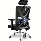 Inne - TEMU Krzesło biurowe Authmic Ergonomiczny design Krzesło biurowe z regulowanymi oparczami z regulowaną podparciem lędźwiową, podparciem głowowym i - miniaturka - grafika 1