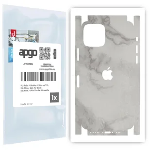 Folia naklejka skórka strukturalna na TYŁ+BOKI do Apple iPhone 11 Pro -  Marmur Szary - apgo SKINS - Szkła hartowane na telefon - miniaturka - grafika 1