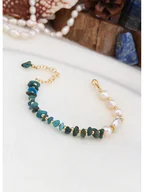 Bransoletki - L'Atelier de Gaia Pozłacana bransoletka z perłami i opalami - miniaturka - grafika 1