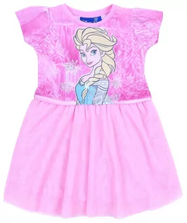 Sukienki i spódniczki dla dziewczynek - Różowa Sukienka Elsa Frozen Disney - grafika 1
