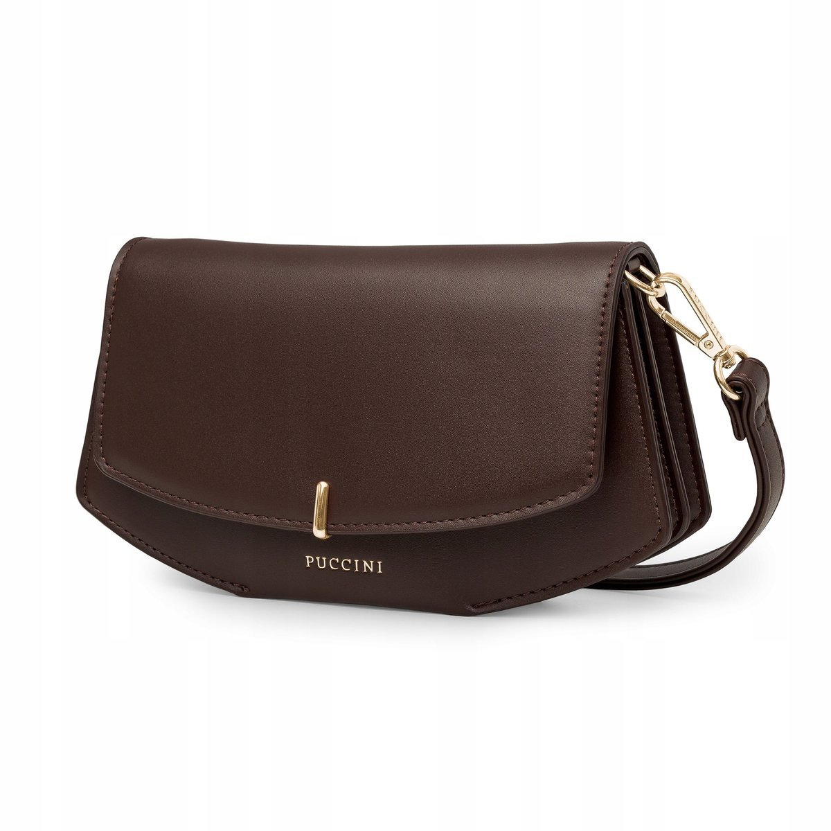 Torebka Damska Mała Brązowa Elegancka Na Pasku PUCCINI BK1261003T-2