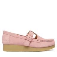 Półbuty damskie - Półbuty Clarks WallabeeEVOBar 26184614 Różowy - miniaturka - grafika 1