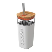 Shakery i bidony sportowe - QUOKKA Quokka Liquid Cube Kubek szklany 540 ml ze słomką ze stali nierdzewnej (Inner Graffiti) - miniaturka - grafika 1