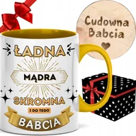 Kubki - KUBEK DLA BABCI zestaw PREZENT Z NADRUKIEM ŁADNA SKROMNA I DO TEGO BABCIA - miniaturka - grafika 1