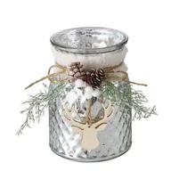 Świeczniki - Świecznik słoik ze stroikiem WILKA, wys. 16 cm - miniaturka - grafika 1