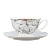 Filiżanki - Filiżanka porcelanowa ze spodkiem 220 ml w magnolie błękitny - miniaturka - grafika 1