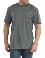 Koszulki męskie - Dickies krótki rękaw Heavyweight Heathered Crew Neck Tee Duża koszulka męska, Hunter Green Single Dye Heather, 3 ans - miniaturka - grafika 1