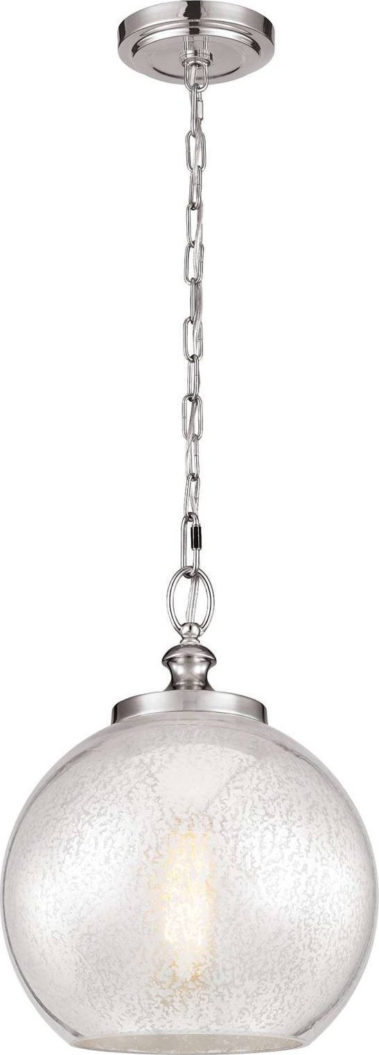 Lampa wisząca Feiss Loftowa LAMPA wisząca FE/TABBY/P/M Elstead FEISS szklana OPRAWA industrialna ZWIS na łańcuchu kula ball szczotkowana stal