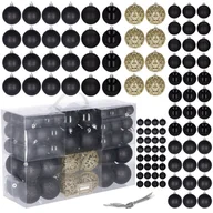 Bombki - Bombki choinkowe 100 szt. ozdoby świąteczne zestaw 6/4/3 cm czarne CA0134 - miniaturka - grafika 1