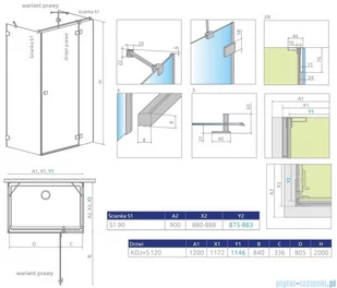 Radaway Essenza Pro Brushed Copper Kdj+S kabina 90x120x90cm prawa szczotkowana miedź 10097312-93-01R/10098090-01-01/10098090-01-01 - Kabiny prysznicowe Radaway Essenza Pro Brushed Copper Kdj+S kabina 90x120x90cm prawa szczotkowana miedź 10097312-93-01R/10098090-01-01/10098090-01-01 - Kabiny prysznicowe - miniaturka - grafika 2