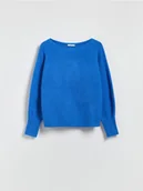 Swetry damskie - Reserved - Sweter z domieszką wełny - niebieski - miniaturka - grafika 1