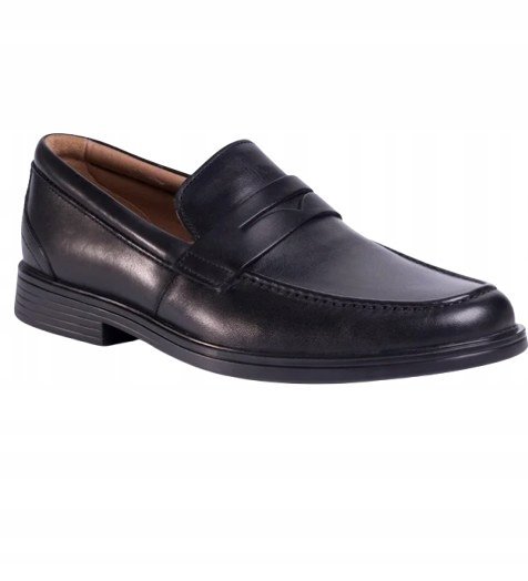 CLARKS PÓŁBUTY MĘSKIE SKÓRZANE CZARNE WSUWANE 41,5 J1A