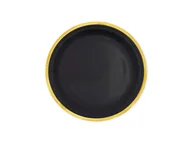 Dekoracje i nakrycia stołu na imprezę - Talerzyki czarne ze złotym brzegiem - 18 cm - 6 szt. - miniaturka - grafika 1